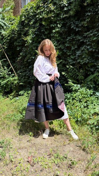 Спідниця традиційна "Пані Статечна" з оксамитовими стрічками 02426 фото