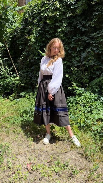Спідниця традиційна "Пані Статечна" з оксамитовими стрічками 02426 фото