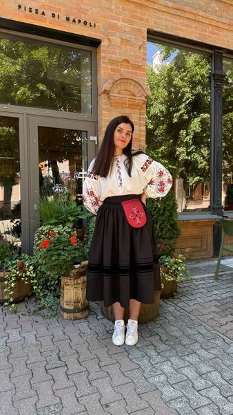 Спідниця "Опертя" чорна традиційного крою 02436 фото