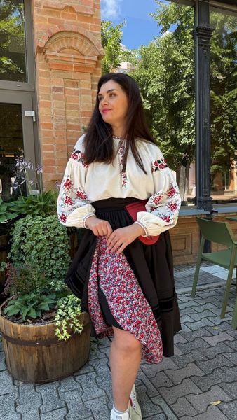 Спідниця "Опертя" чорна традиційного крою 02436 фото
