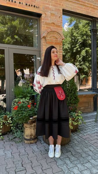Спідниця "Опертя" чорна традиційного крою 02436 фото