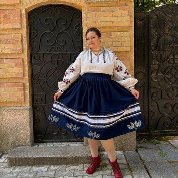 Спідниця "Знахарка" вовняна традиційна з вибійкою 02190 фото